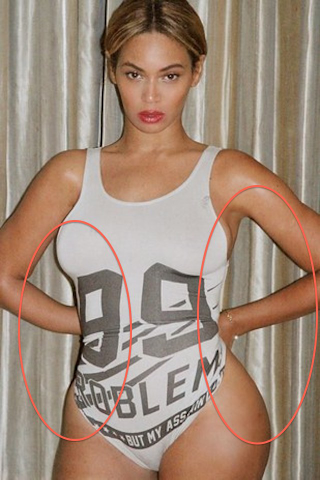 Illustration for article titled Beyoncé Caught Possibly Photoshopping Her Pictures Again